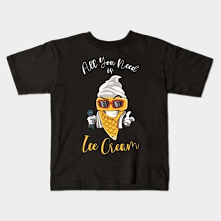 Ice Cream Cool Summer Vacation Glasses Kids T-Shirt